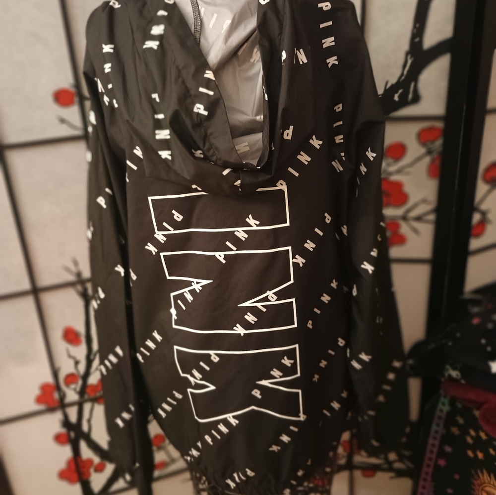 Black PINK Logo Windbreaker Jacket XS/S - Picture 3 of 4